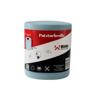 Putztuchrolle 2-lagig blau – 480 Blatt starkes Putzpapier 19x24 cm, handliches Format zum Verstauen im Auto