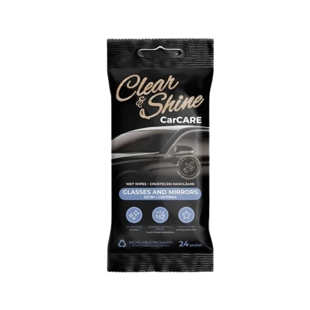 24 Praktische feuchte Reinigungstücher zur Scheibenreinigung im Auto – reinigen zuverlässig und schnell alle Scheiben, Spiegel oder Displays.