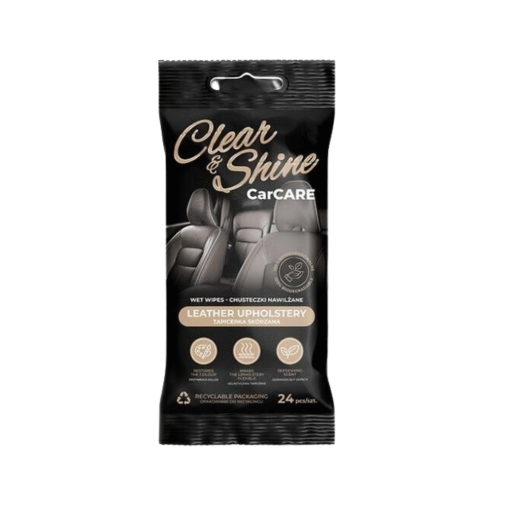 24 Praktische feuchte Reinigungstücher zur Lederpflege im Auto – reinigen, pflegen und schützen Ledersitze sowie Lederoberflächen im Fahrzeuginnenraum schnell und schonend.