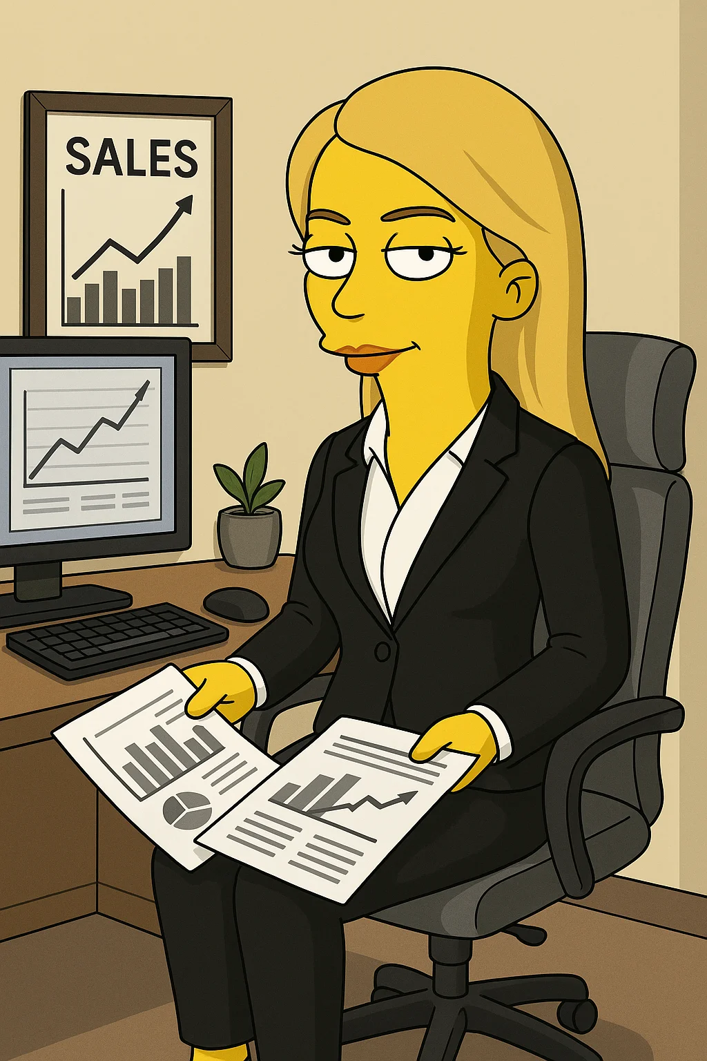 Simpsonized Image of Head of sales.