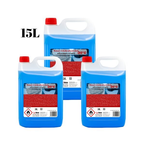 3x5L Wotan’s Winter Scheibenfrostschutz -20°C - gebrauchsfertiges Wischwasser für stets klare und eisfreie Sicht