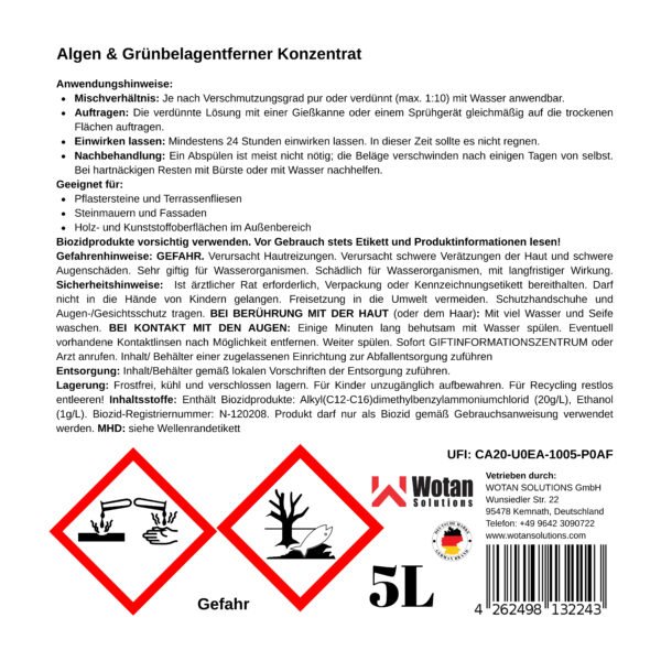 Algen & Grünbelagentferner Konzentrat