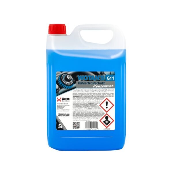 Kuehlerfrostschutz G11 Konzentrat 5L 5L Wotan´s Kühlerfrostschutzmittel G11 Konzentrat, silikathaltiges Frost- und Korrosionsschutzmittel, ideal für ältere Motoren und Aluminiumkühler